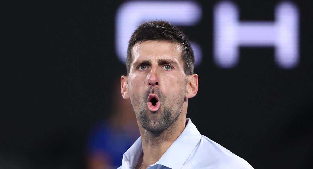 Novak Djokovic, durante su partido ante Mannarino en el Open de Australia 2024. /AFP