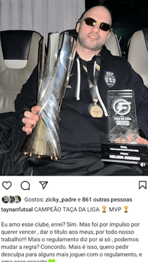 Taynan realizó una publicación en Instagram que después borró. INSTAGRAM
