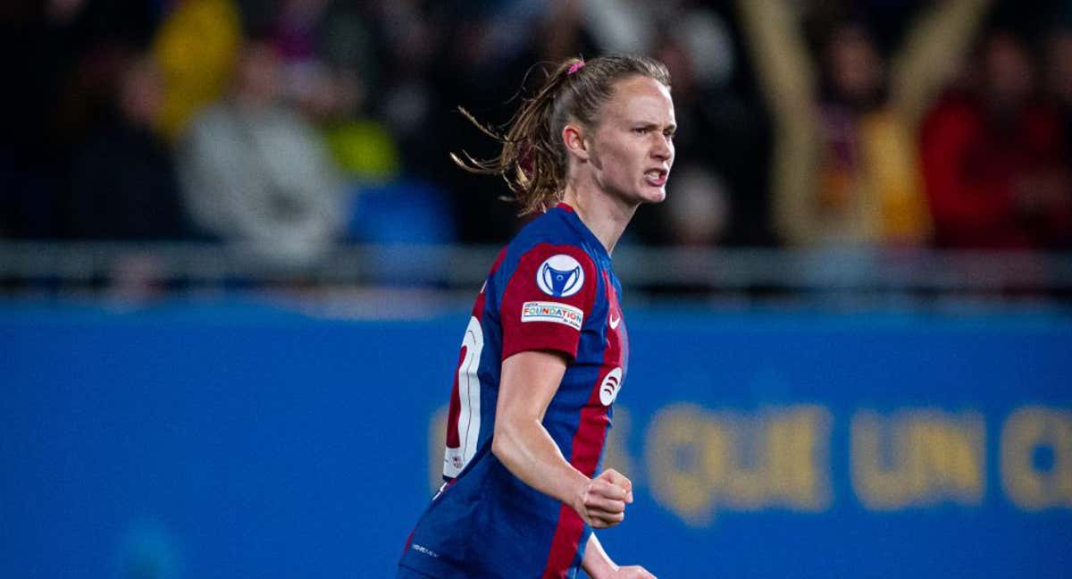 Caroline Graham Hansen celebra un gol con el FC Barcelona Femení. /FC BARCELONA FEMENÍ