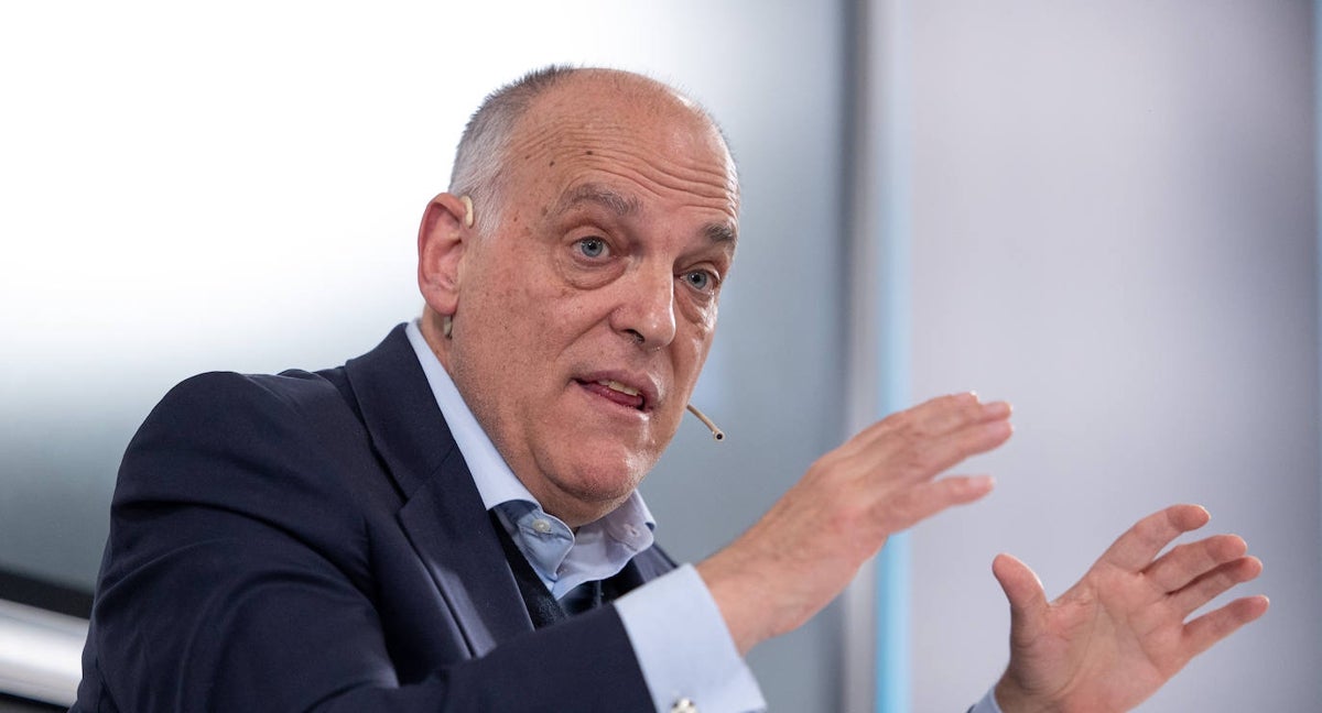 Javier Tebas, durante una rueda de prensa.