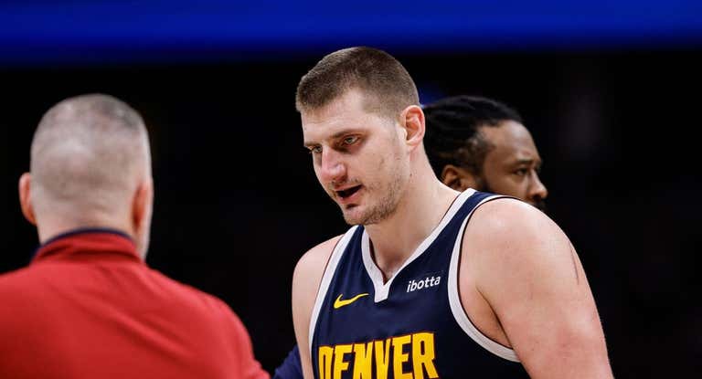 Jokic, durante el partido de esta noche.