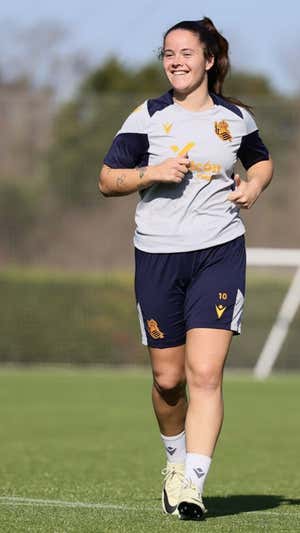 Nerea Eizagirre no pierde la sonrisa pese a no atravesar por su mejor momento.  Real Sociedad