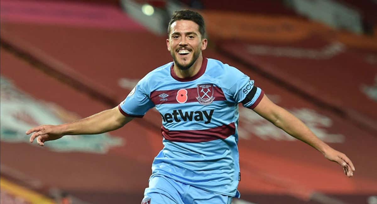 Fornals, durante un partido del West Ham.