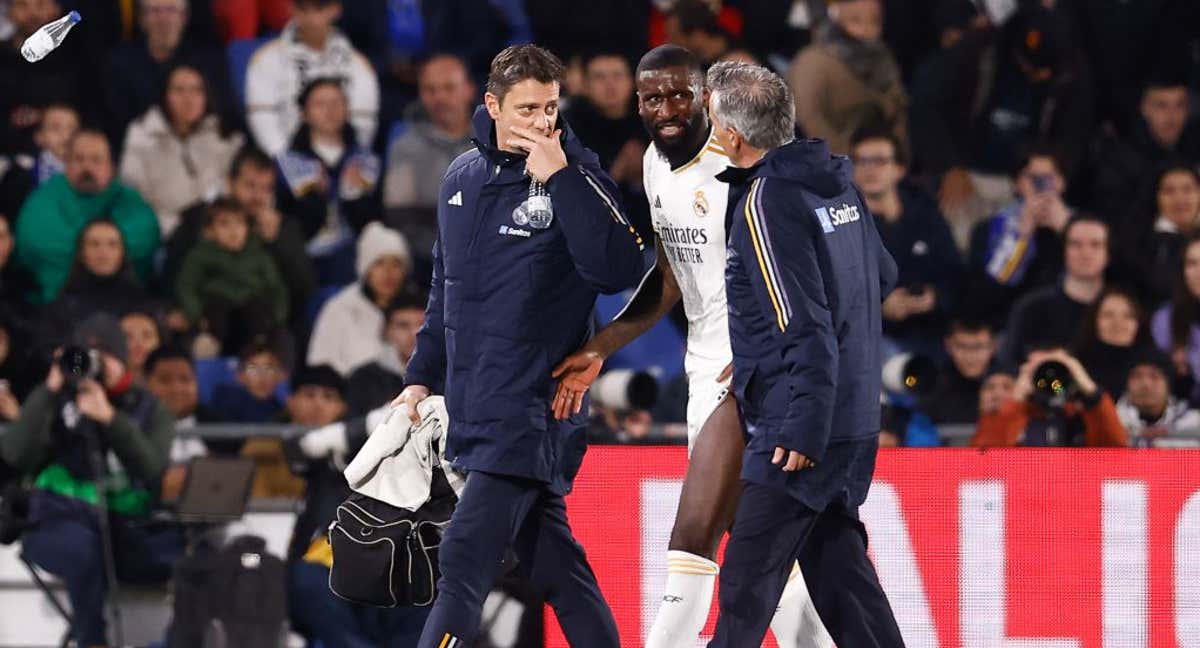 Rüdiger se retira del Getafe-Real Madrid.