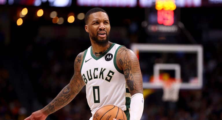 Damian Lillard, en un partido con los Bucks.