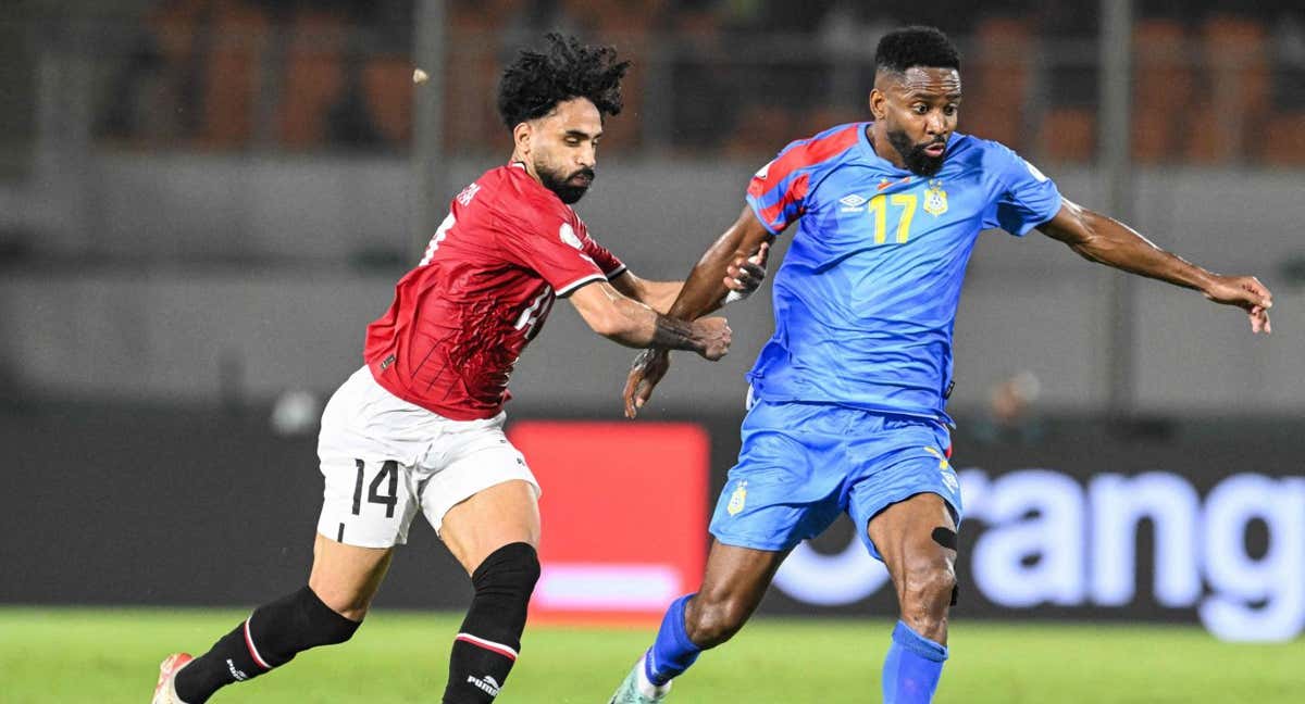 Cedrick Bakambu en el partido ante Egipto./AFP