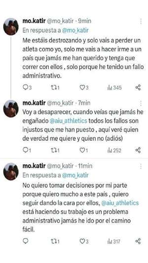 La primera reacción en caliente de Mo Katir: «Me estáis destrozando y sólo vais a perder un atleta como yo»