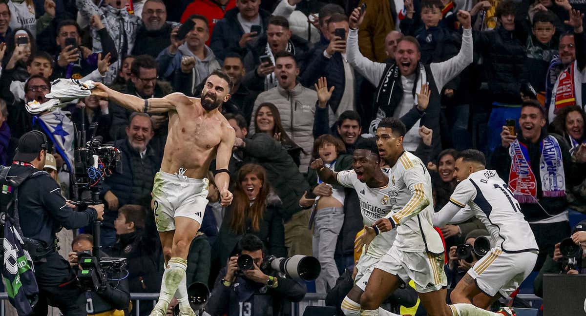 Carvajal, celebrando un gol./EFE