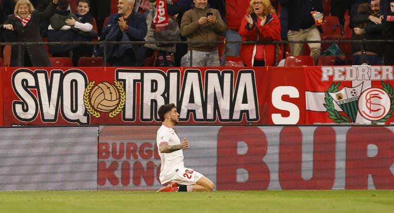 Isaac Romero celebra su gol al Atlético.