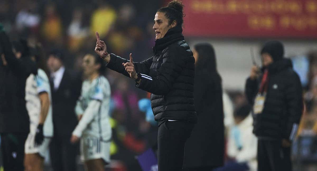 Montse Tomé, seleccionadora española, durante un partido de la Selección femenina en la Women's Nations League.