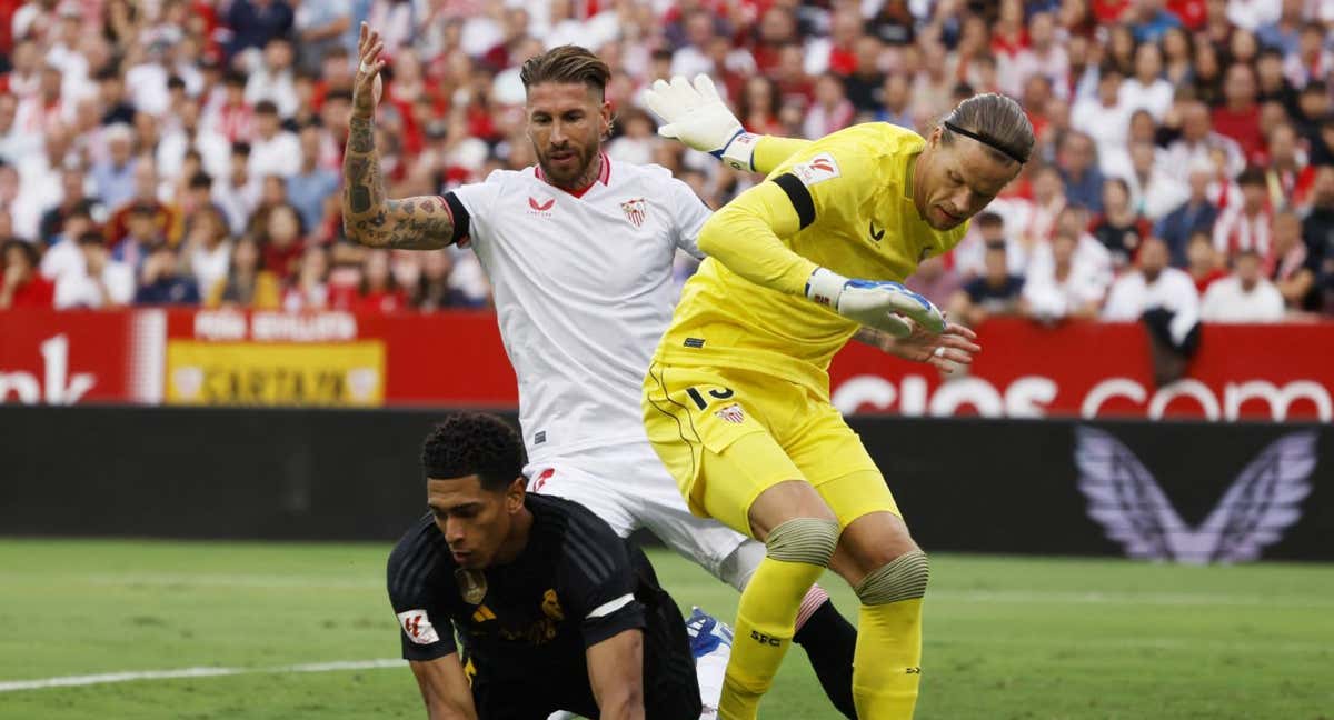 Sergio Ramos volverá al Bernabéu por primera vez desde su salida./REUTERS/Marcelo Del Pozo