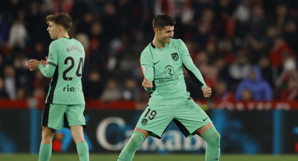 Morata celebra su gol ante el Granada.