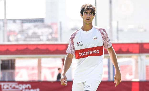 Miki Muñoz, durante un partido con el Sanse. @UDSanse
