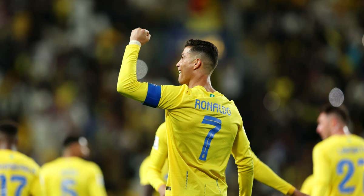 Cristiano Ronaldo celebra un gol en Arabia Saudí con el Al-Nassr.