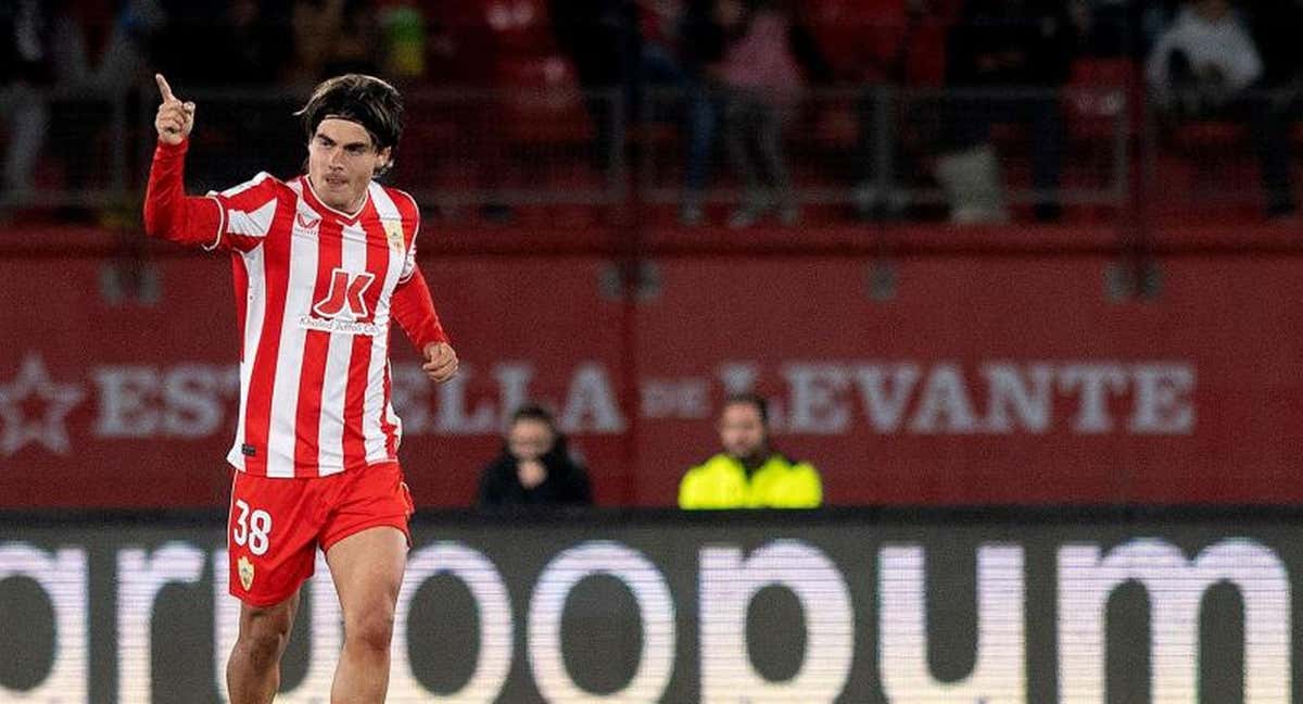 Luka Romero, celebra su primer gol ante el Atlético.