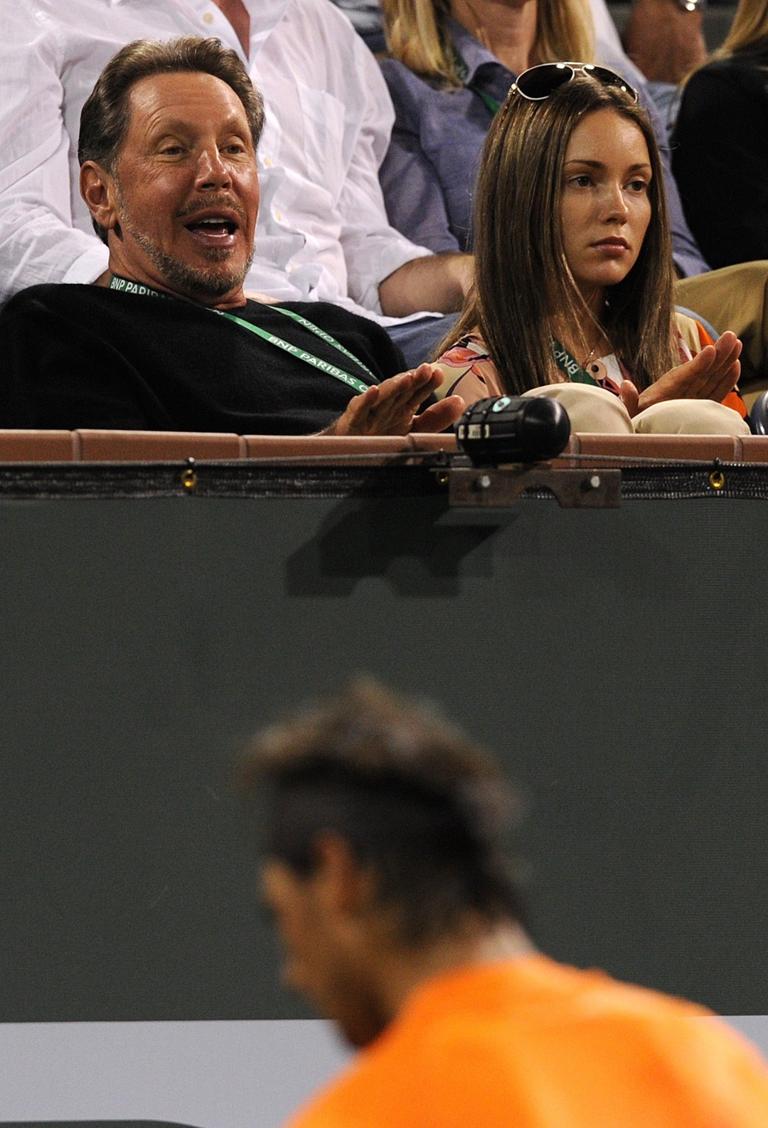 Larry Ellison presenciado un encuentro de su amigo Nadal.  AFP