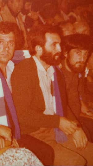 Xabier Almandoz, en el Giuseppe Meazza en 1979.  Relevo