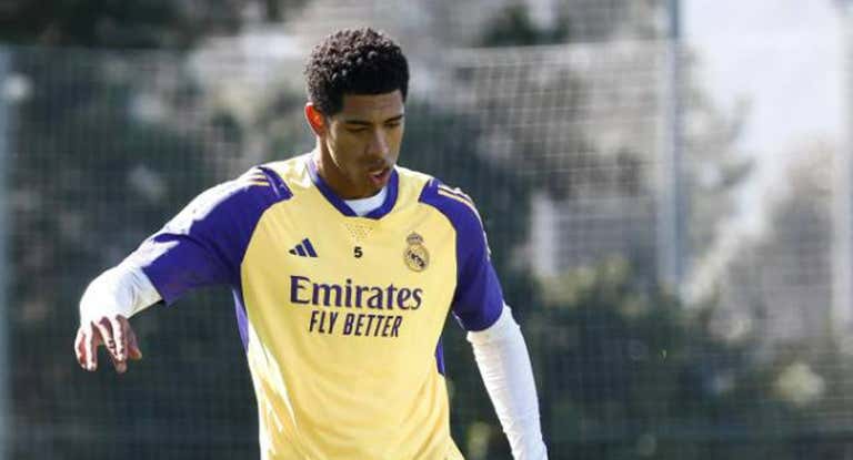 Jude Bellingham, entrenando en Valdebebas.