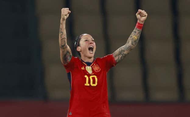 Jenni Hermoso celebrando un gol.  REUTERS