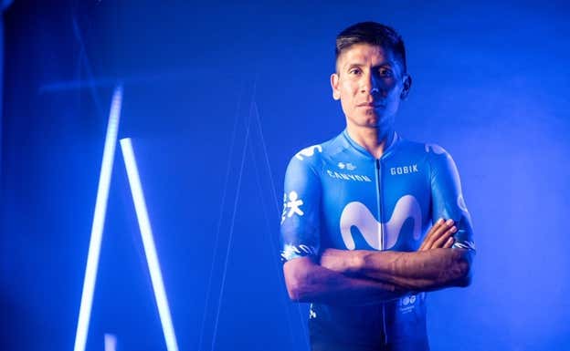 Nairo Quintana con el nuevo maillot del Movistar. TEAM MOVISTAR