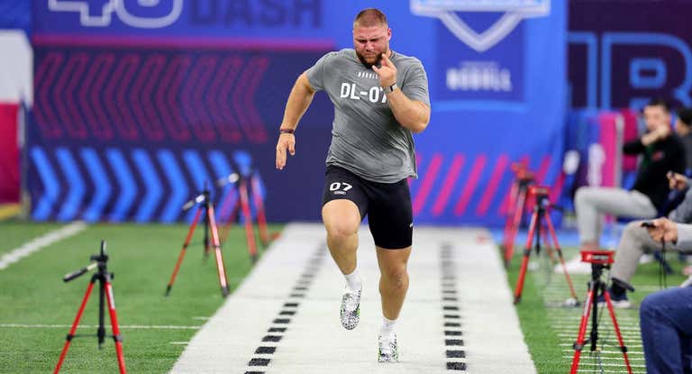 Braden Fiske, ayer, en la Combine.