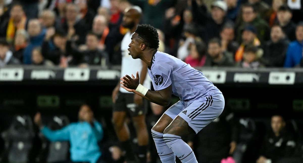 Vinicius, en Mestalla./EFE