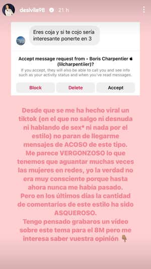 Desirée Vila denuncia los comentarios machistas que le llegan por TikTok: "No era consciente hasta ahora"