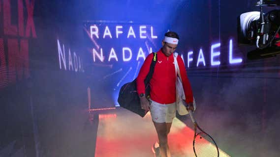 Rafael Nadal, en los instantes antes de entrar a pista en Las Vegas. /Netflix