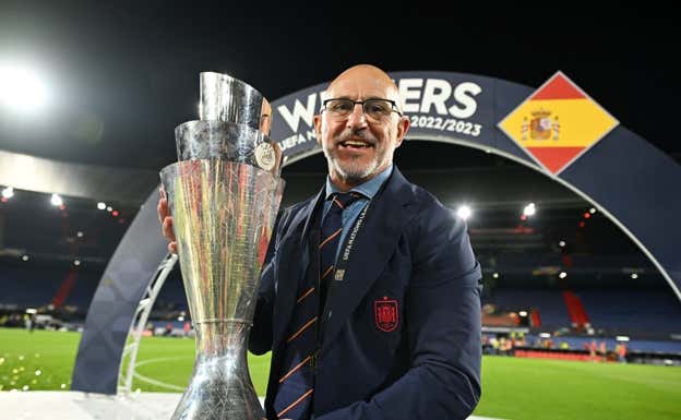 Luis de la Fuente, tras proclamarse campeón de la Nations League con España.  GETTY