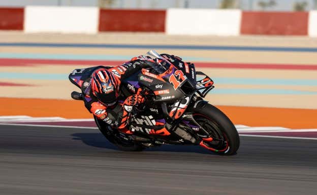 Maverick Viñales, en la pretemporada, con su nueva Aprilia. Aprilia