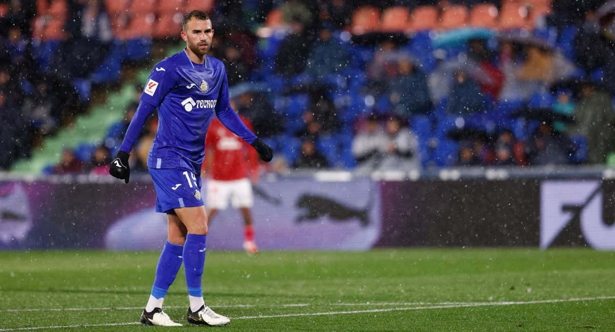 Borja Mayoral, en un partido con el Getafe./AFP