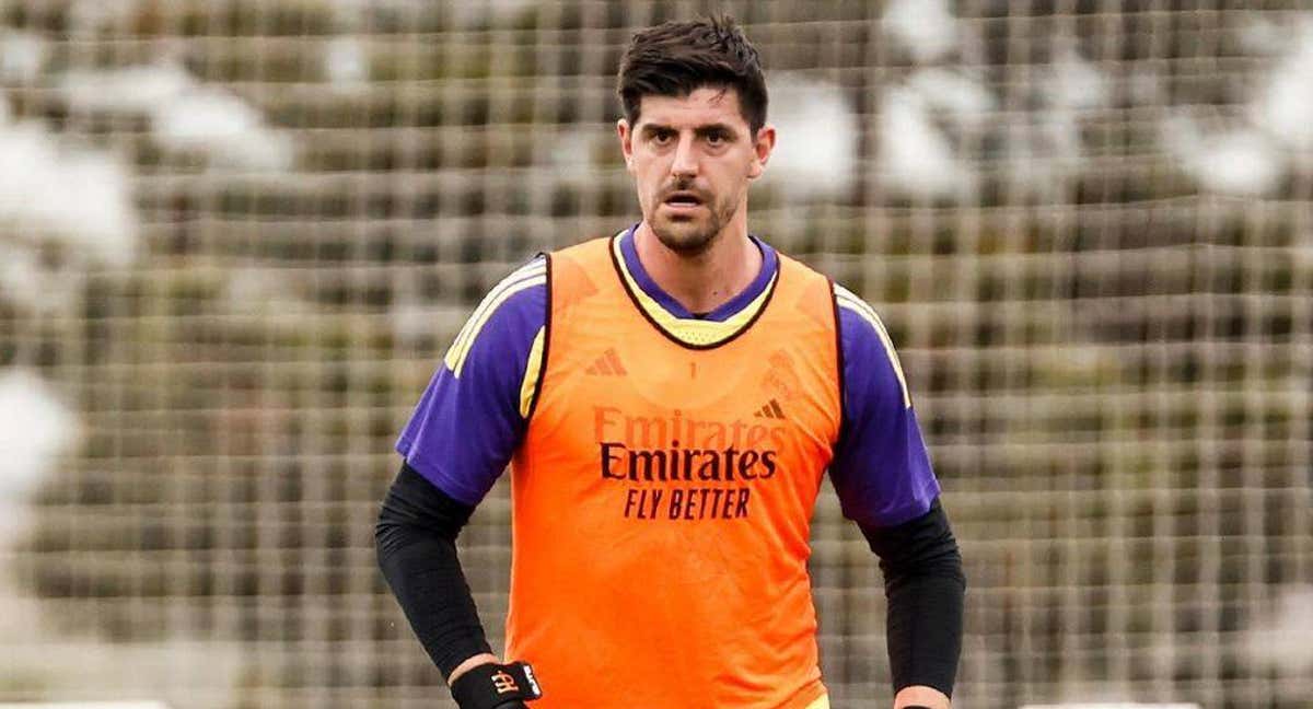 Courtois, en un entrenamiento./RealMadrid