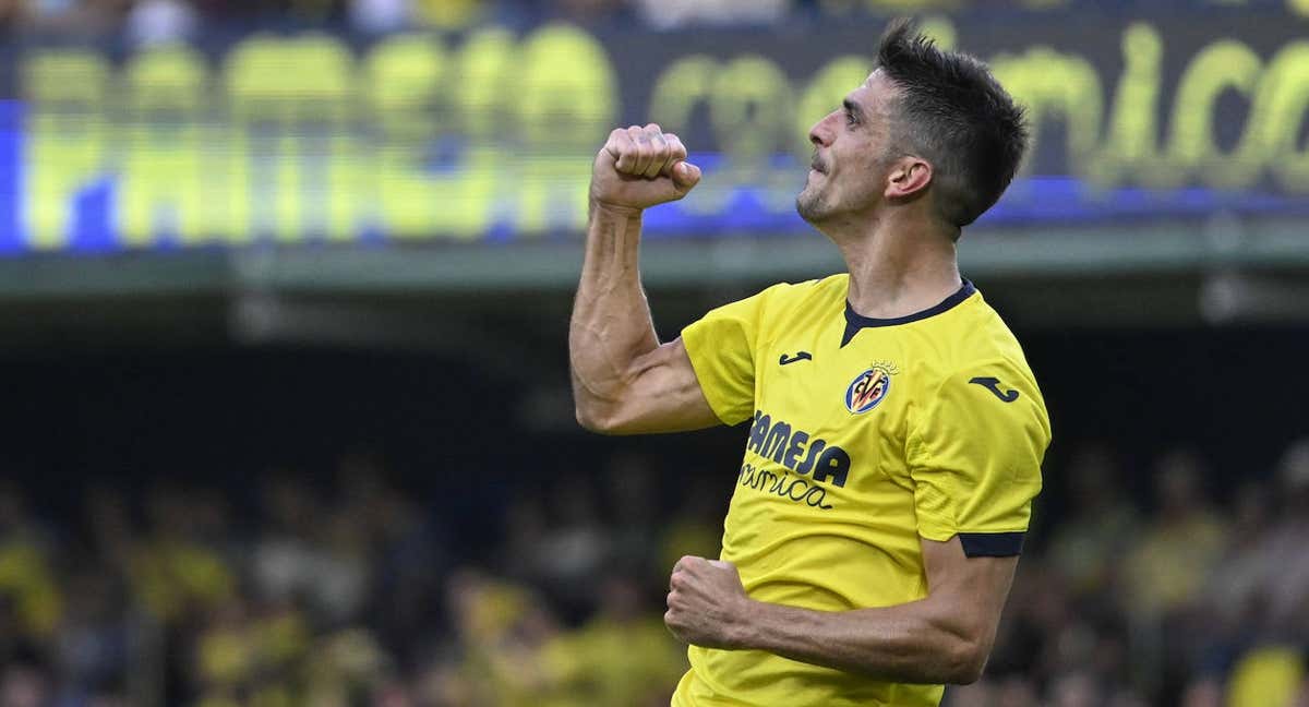 Gerard Moreno celebra un gol con el Villarreal./EFE