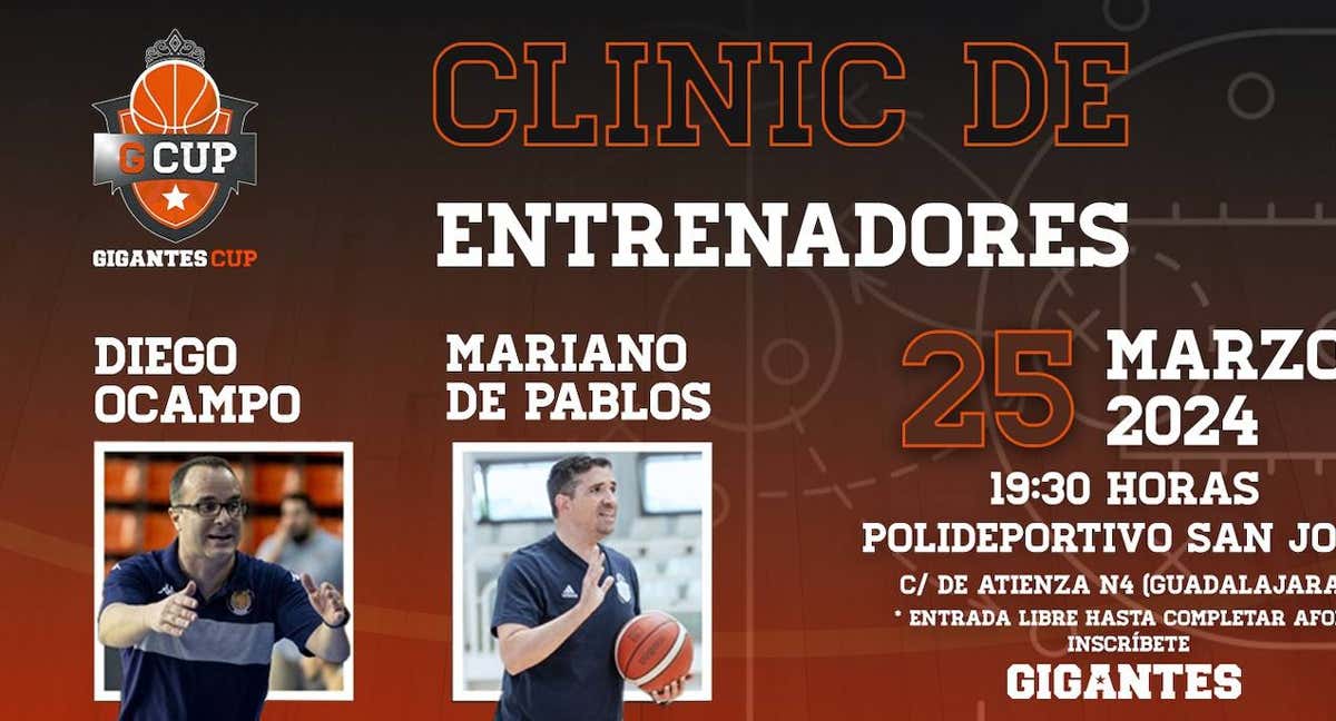 Cartel que presenta el clinic de Diego Ocampo y Mariano de Pablos. /RELEVO