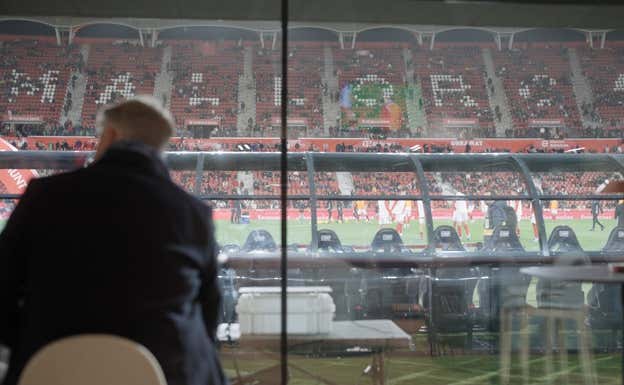 Imagen del Estadi Mallorca Son Moix desde dentro.  HUGO CEREZO / RELEVO