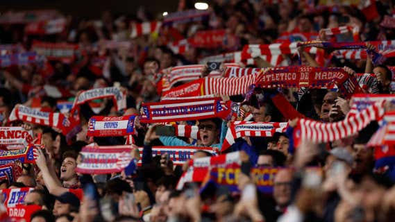 La afición del Atlético respondió... menos una minoría. /AFP