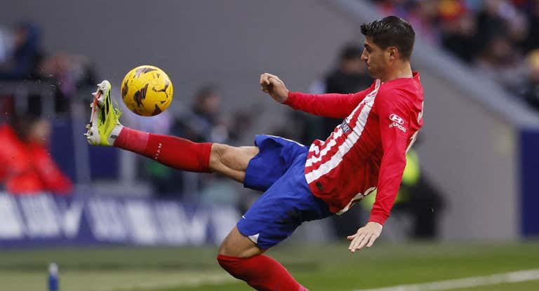 Álvaro Morata, goleador del Atlético de Madrid, que quiere clasificar para la próxima Champions.
