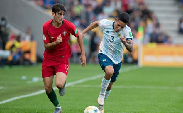 Trincão durante el Mundial Sub-20 de 2019 en en partido contra Argentina.  Olimpik/NurPhoto