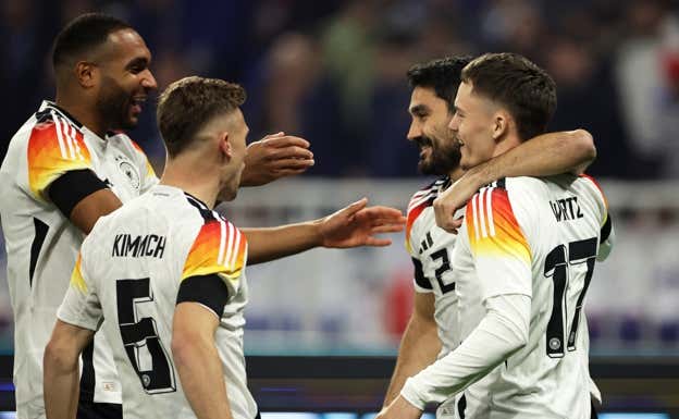 Florian Wirtz celebrando el gol ante Francia.  EP
