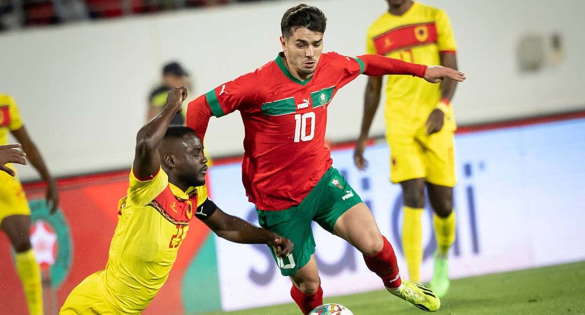 Brahim, en un lance del partido frente a Angola. /AFP