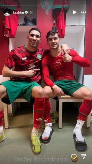 Brahim y Achraf tras el partido. Instagram