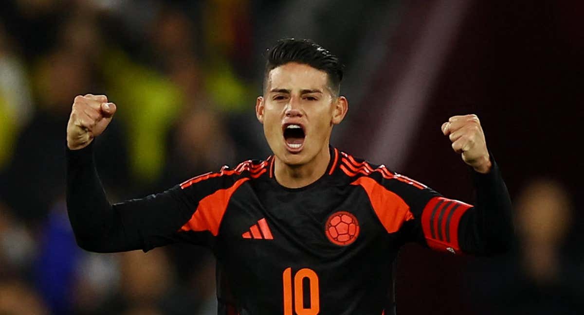 James celebra la victoria ante España./REUTERS