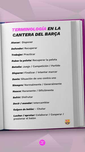 Algunos de las palabras utilizadas y las que propone el Barça. RELEVO