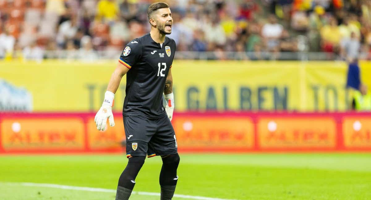 Horatiu Moldovan, durante un partido con la selección de Rumanía./EP