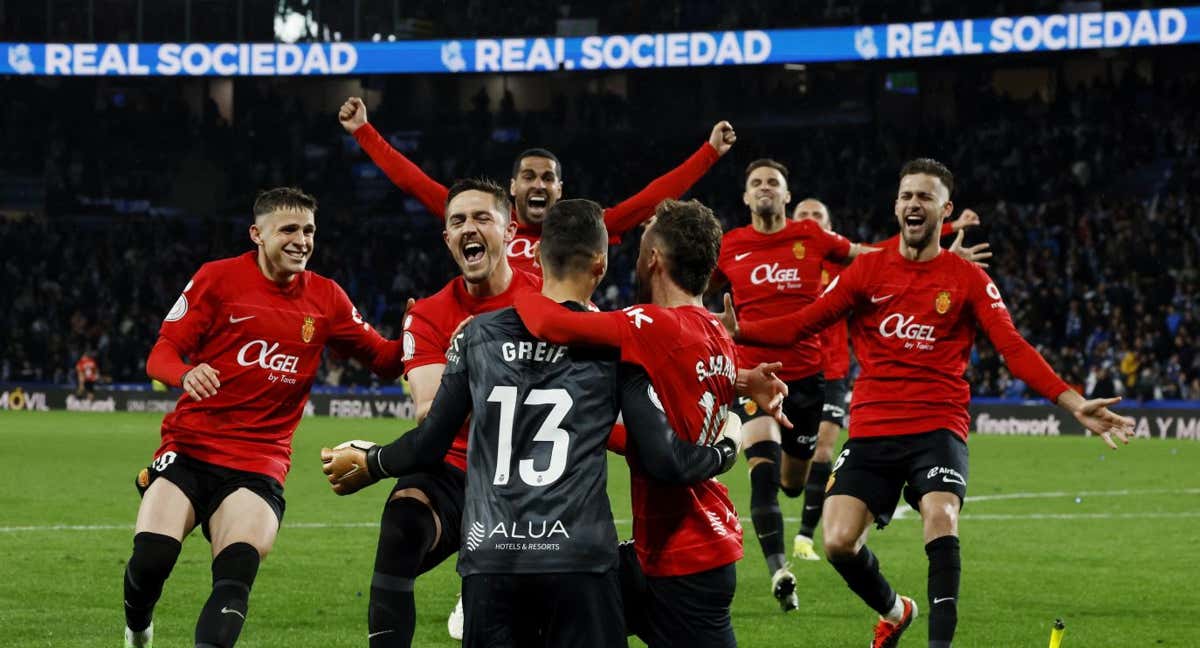 El Mallorca celebra su pase a la final de Copa./REUTERS