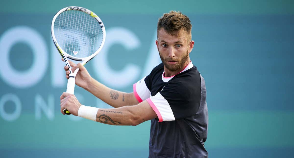 Corentin Moutet, en un partido de tenis.