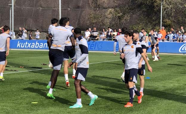 Álvaro Odriozola, en el entrenamiento de esta mañana.  Relevo