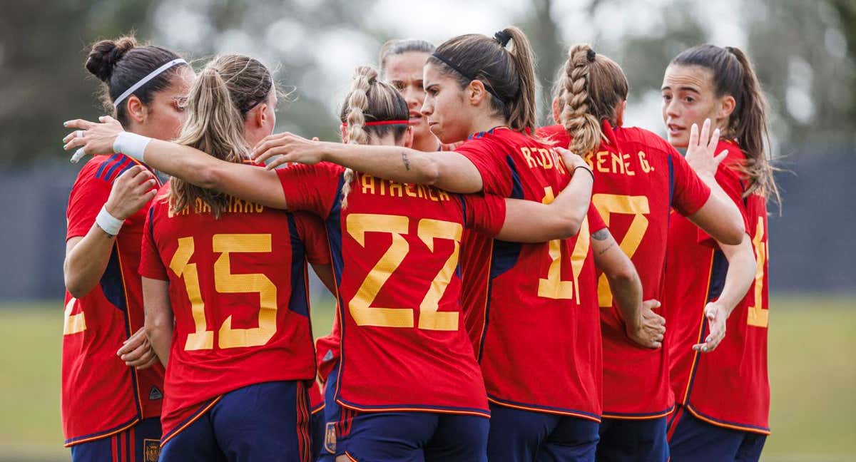 Las jugadoras de la Selección celebrando un gol.
