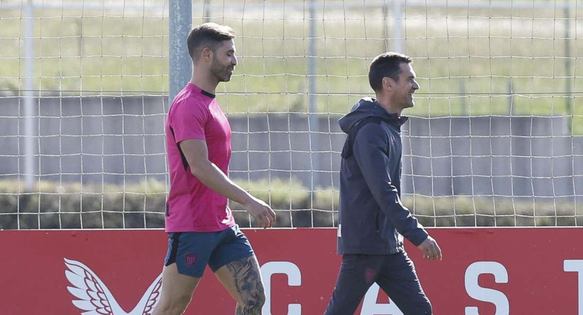 Yeray, durante un entrenamiento de esta semana en Lezama./EFE