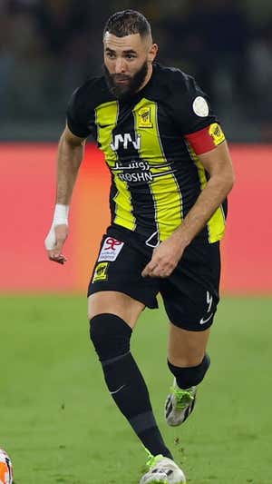 Benzema, en un partido con el Al Ittihad. AFP